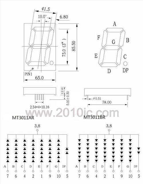 3 inch 7-Segment common cathode red Color :  ML30011AH